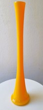 70s Vintage Vase Stangenvase Retro Riesig 78cm Mundgeblasen Gelb  GLASVASE   70s