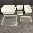 Vintage PYREX Amish Butterprint 6 Pc Refrigerator Set Used