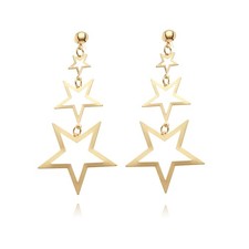 Gold Star Dangle Earrings for Women Big Long Star Tassel Statemen Stud Earrings