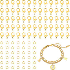 Lobster Claw Clasps, 300 Pcs 12Mm Bracelet Closures with Jump Rings for Jewelry