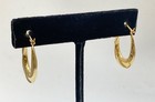 14K Yellow Gold Tapered Hoop Earrings 1" Drop 2.06g 585 Hallmarked — photo 5
