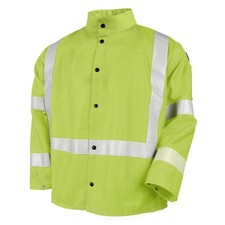Black Stallion JF1012-LM Hi-Vis Safety FR Cotton Welding Jacket with FR Refle...