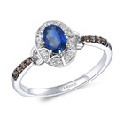 Le Vian 14K White Gold Cocktail Ring 0.686 cts Ceylon Sapphire Diamond Size 6 — photo 1