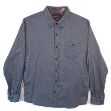 Weatherproof Vintage Button Down Shirt Mens XL Blue LS Cotton Flip Cuffs Pocket