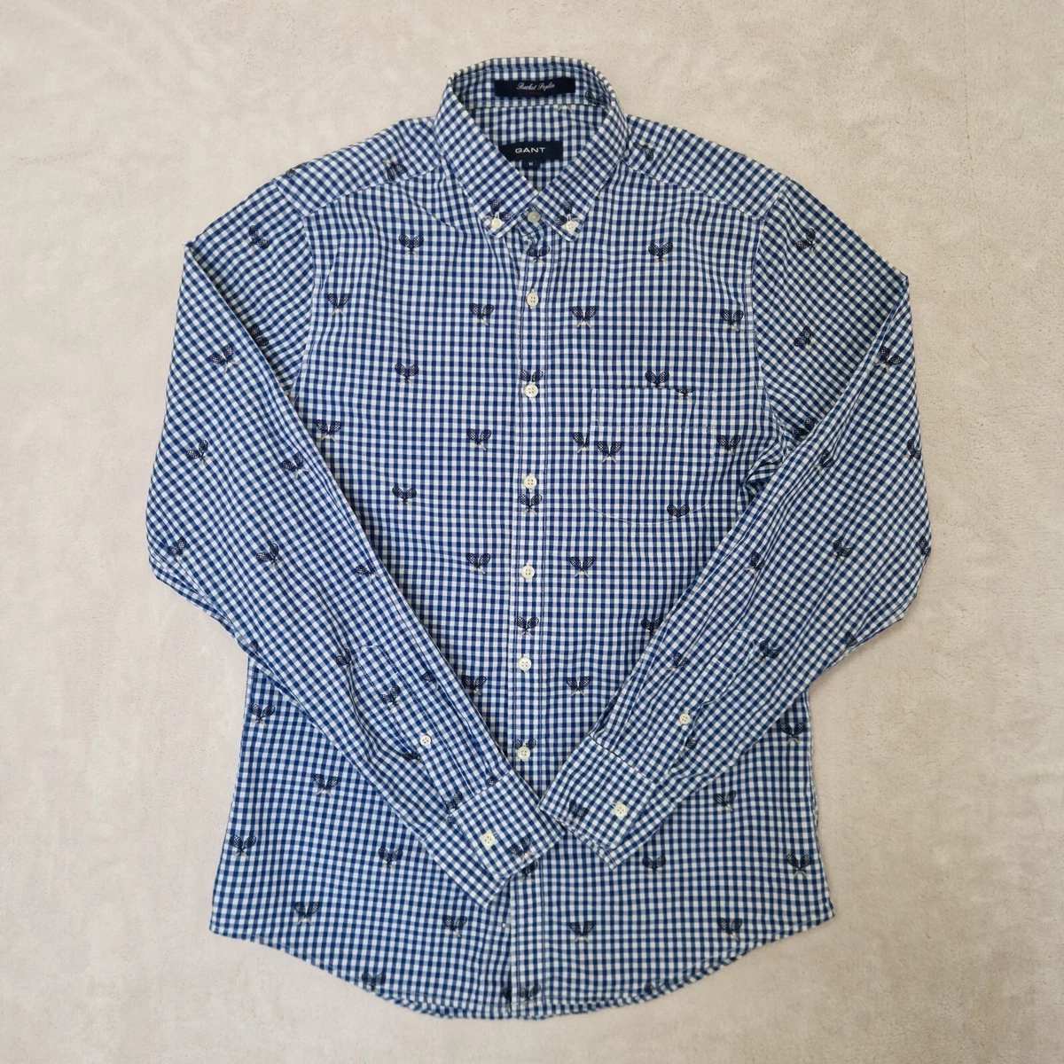 Chemise Décontractée Homme GANT En Coton - Taille L, Multicolore Rayée, Neuf Sans étiquettes