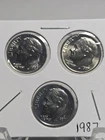 1987 P,D&S Roosevelt Dimes in BU and Proof condition