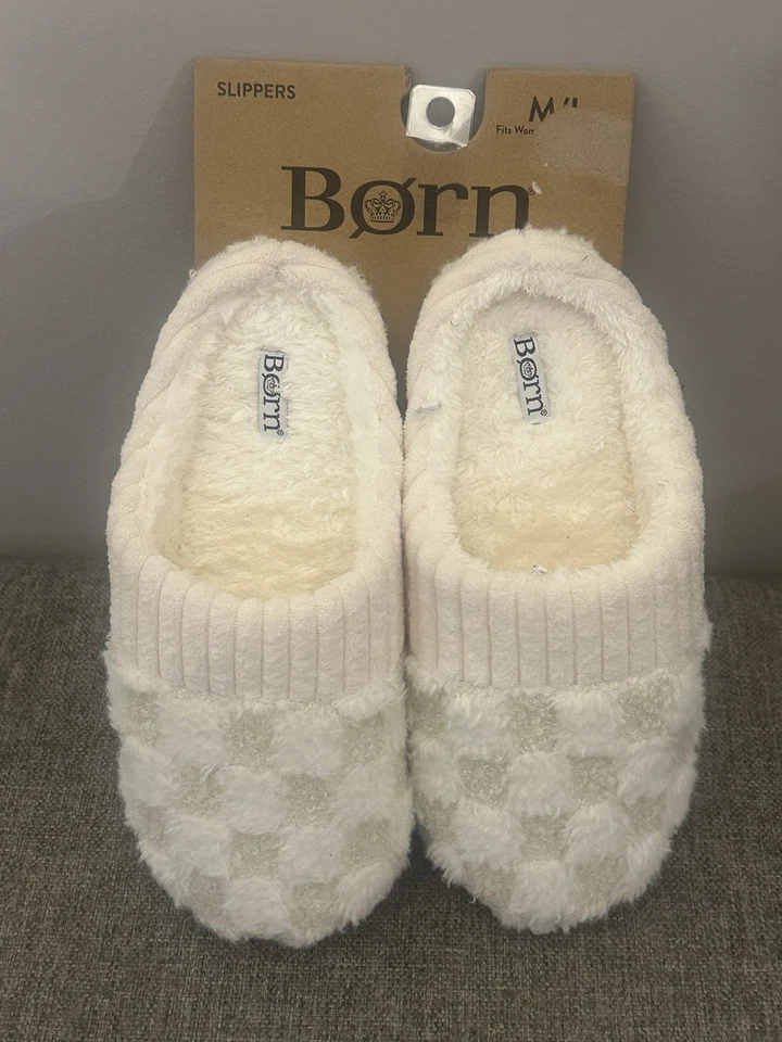 Zapatillas mullidas blancas Born para mujer talla M/L 7-10 Foto 2 de 4