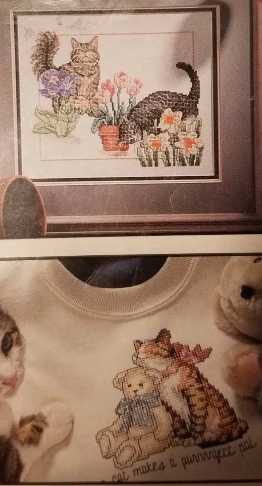 LEISURE ARTS magazine CATS GALORE 66 cross stitch designs - Image 3 of 4