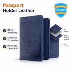 Passport Holder Cover RFID Blocking Leather Travel Wallet Card Slot