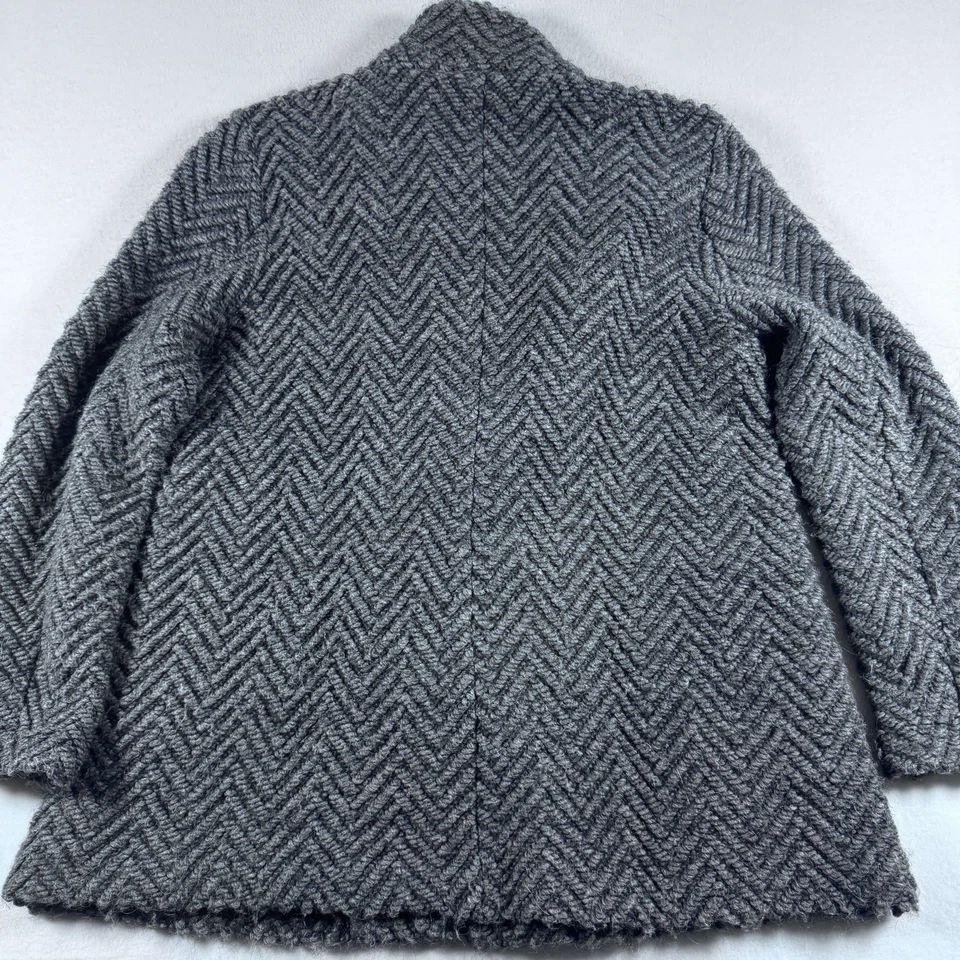 Cárdigan suéter chaqueta para mujer Eileen Fisher L gris espiga lana alpaca Foto 4 de 4