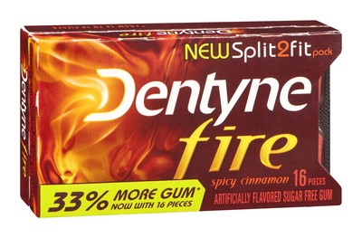 Fire Sugar Free Gum Spicy Cinnamon, 16 CT (Pack of 9)
