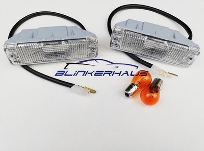 VW GOLF MK1 CABRIO MK2 G60 JETTA CADDY POLO EURO CLEAR TURN SIGNALS FRONT LIGHTS