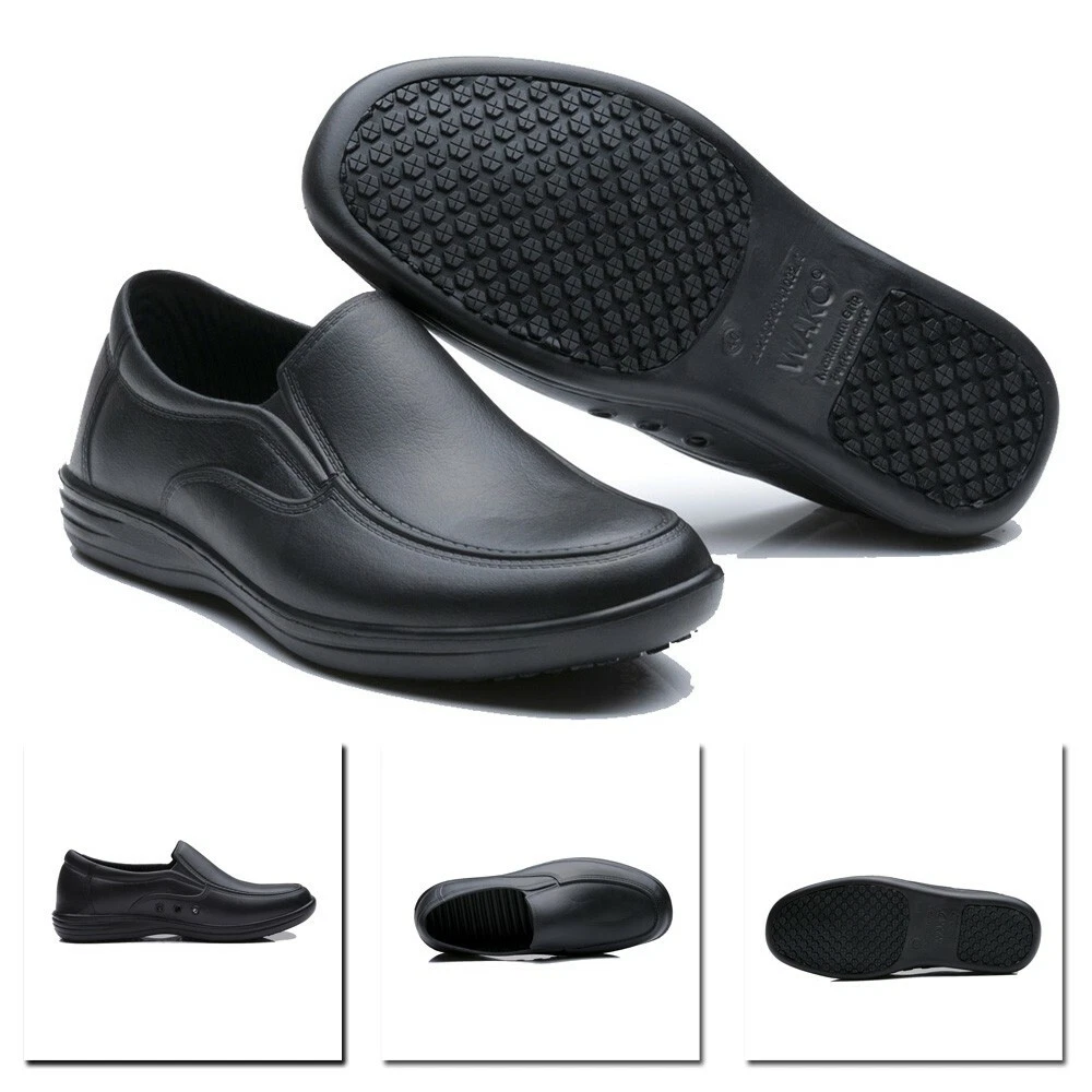 Mens Casual Chef Cook Black Shoes Kitchen Nonslip Safety Shoes Oil