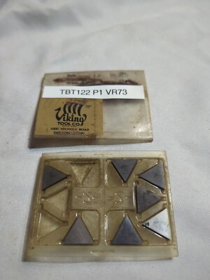Qty.7 VR Wesson TBT122P1 Grade VR73 Repack Carbide Inserts NOS (B2)