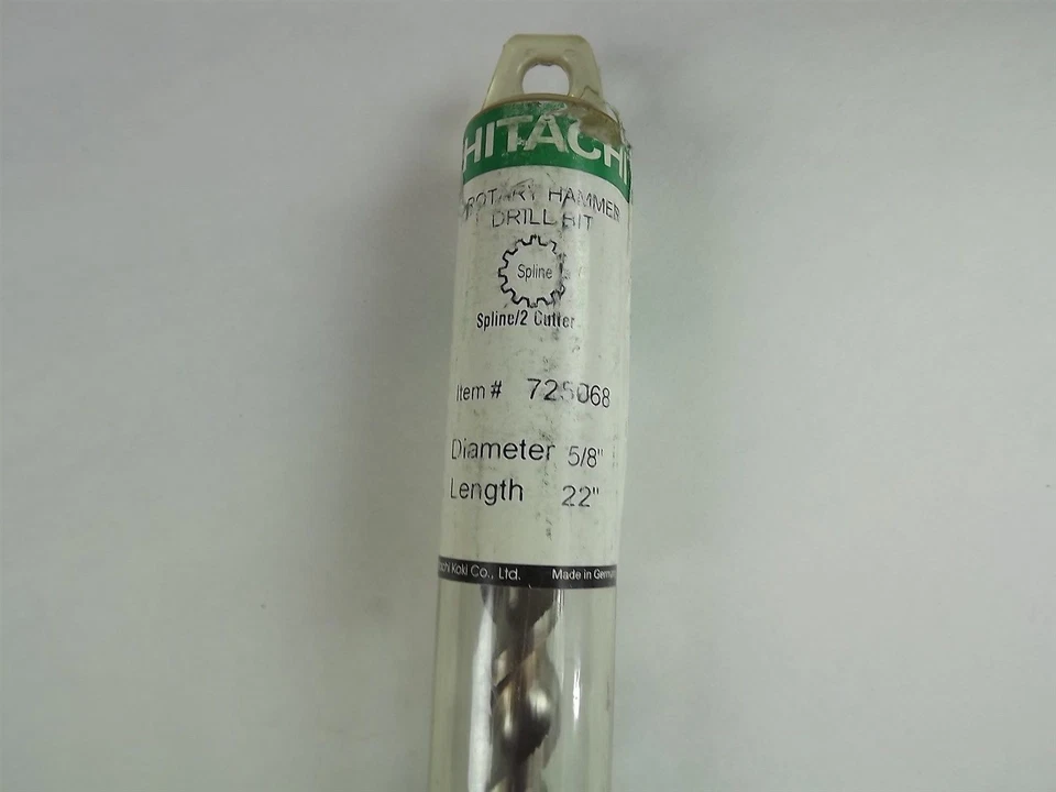 Hitachi® SPLINE HAMMER DRILL 725068 5/8" X 22" ROTARY BIT NEW - Imagem 2 de 4