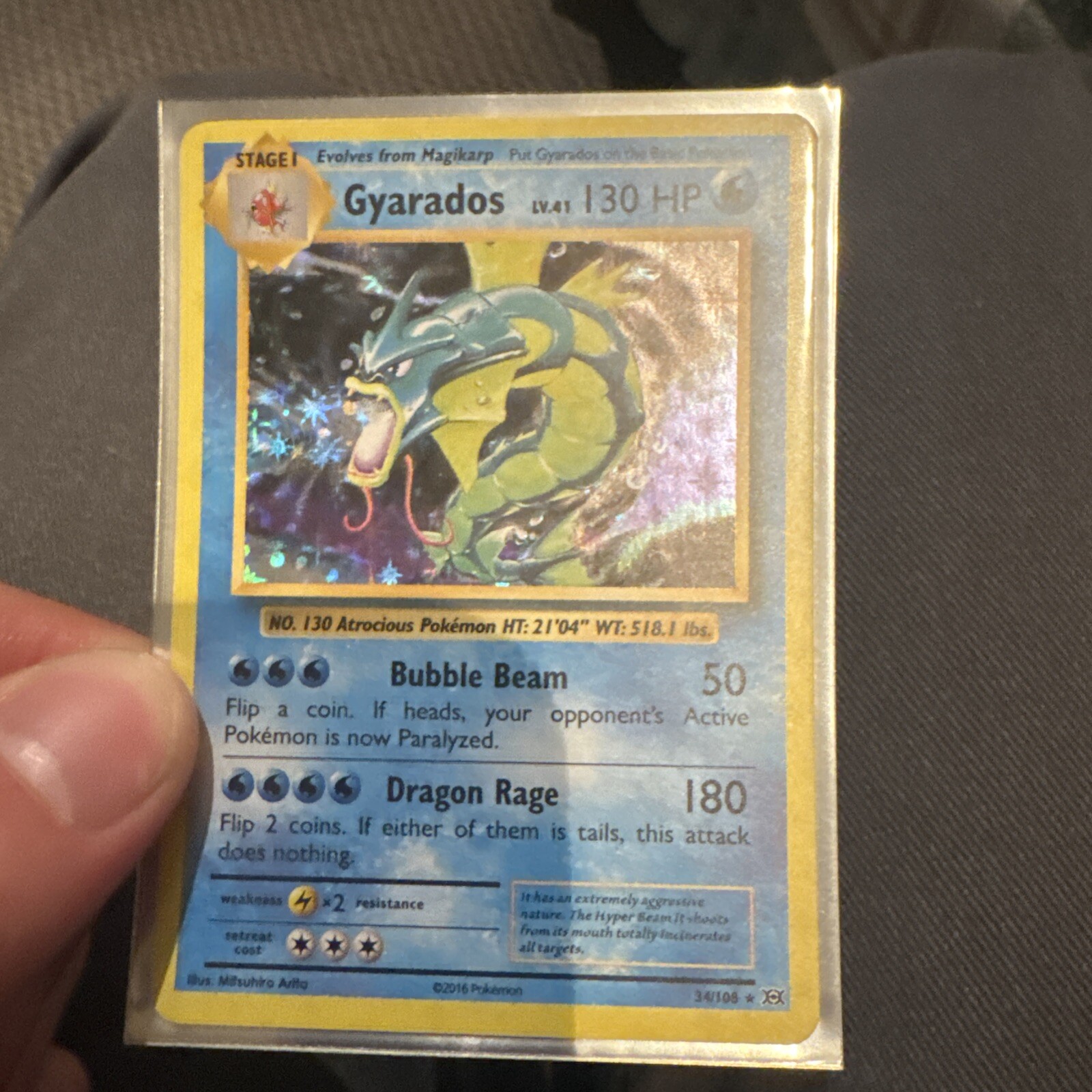 Gyarados 34/108 XY Evolutions Holo Foil Rare Pokemon Card NM 002