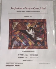 Ankicoleman Designs Patterned Quilt Cat Counted Cross Stitch Chart