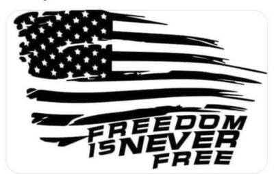 Freedom isn't free distressed American Flag  vinyl decal