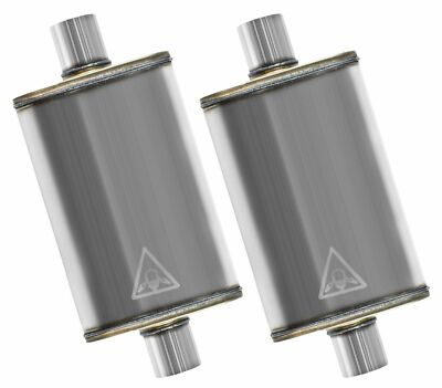 Two 2.5'' Performance Single Chamber Mufflers Center / Center