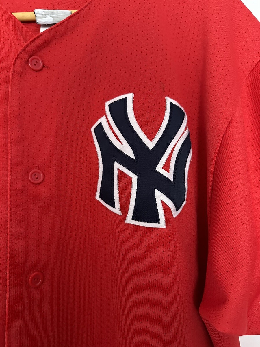 Majestic New York Yankees Mesh BP Jersey Red XL Made In USA