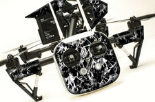 DJI Inspire 1 graphic skins w/6 Batteries Transmitter Decals  Flames Grey