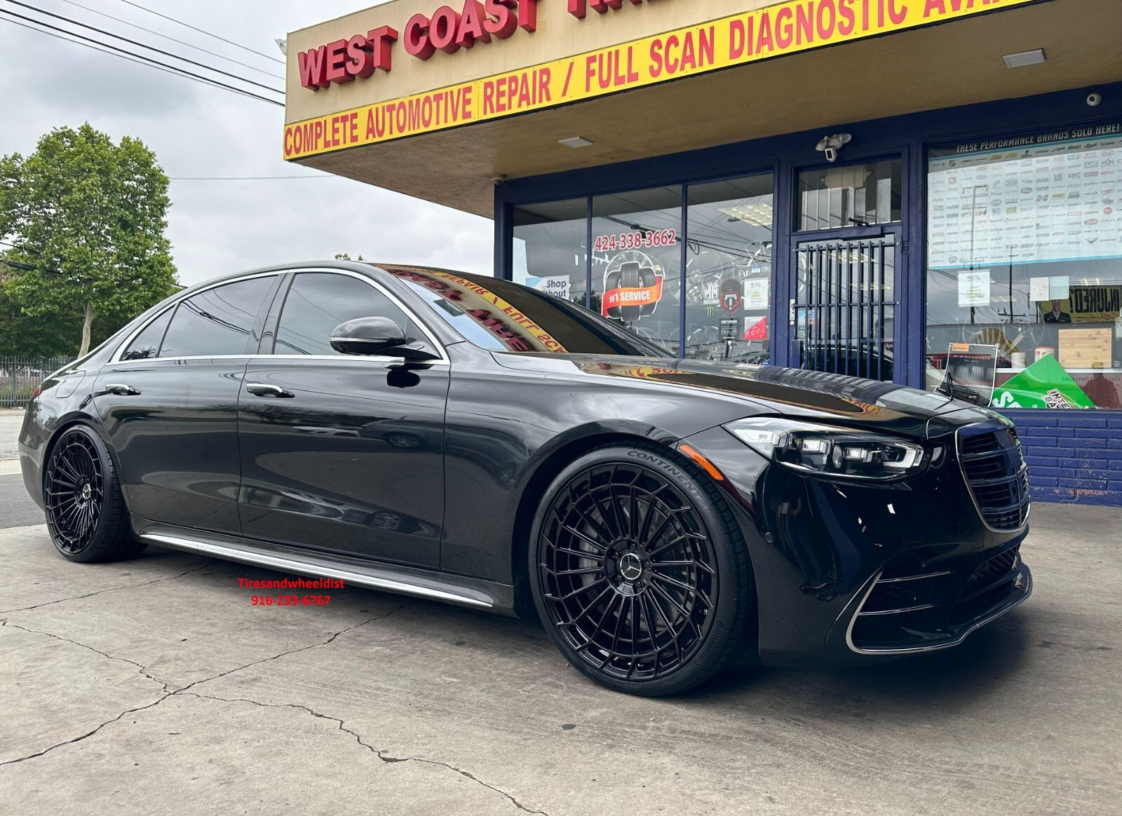 22'' Wheels fit Mercedes S550 Bentley S63 Gloss Black Continental Tires GLC SL63