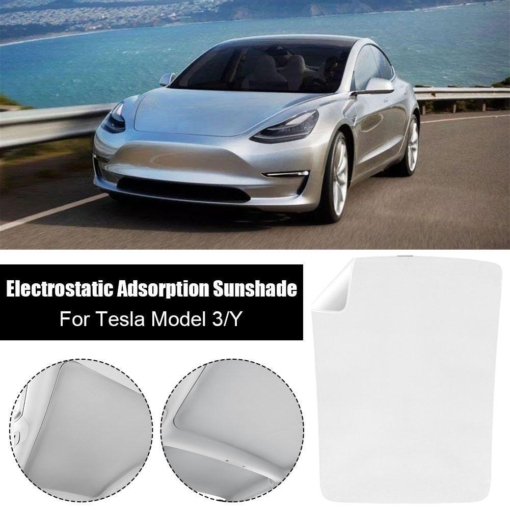 For Tesla Model 3/ Y Electrostatic Sorption Sunshade Ice Cloth Sunroof