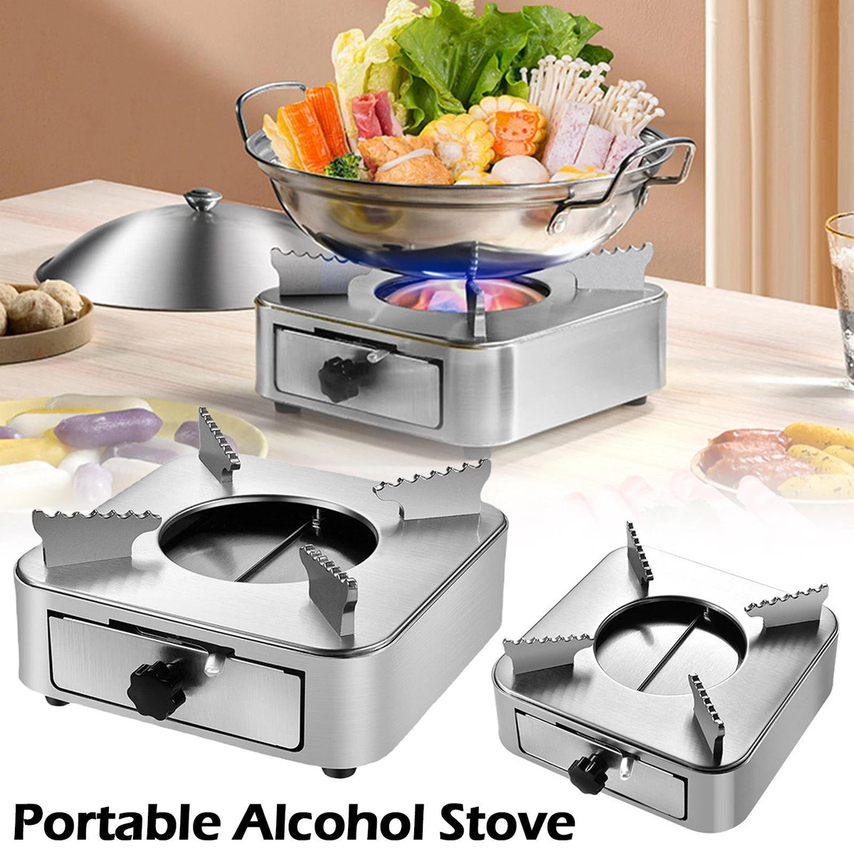 Drawer Type Alcohol Furnace Stove Spirit Furnace Outdoor Camping Cooker  H2K2 | eBay