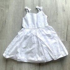NWT Gymboree BLUE SAFARI Fully Lined DRESSY White-On-White FLORAL 4 6 8 10 12