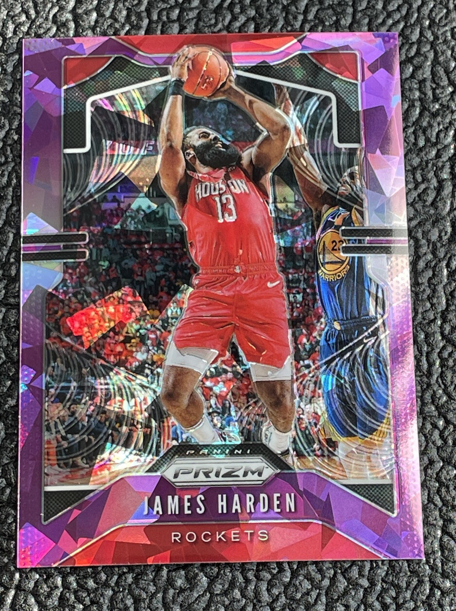 🔥JAMES HARDEN 2019 PANINI PRIZM PURPLE CRACKED ICE #'d /149!🔥CLIPPERS!