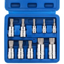 10 Pc Triple Square Spline Bit Socket Set Premium S2 Alloy Steel European M4-m18