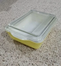 VTG Yellow Pyrex 0503 Refrigerator Ovenware Casserole 1½ Qt. Dish w 0503-C Lid