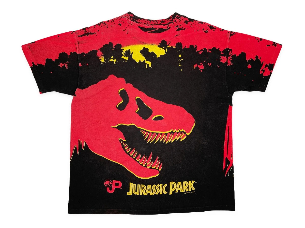 Vintage Jurassic Park Shirt 90s All Over Print 90s Movie Dinosaurs