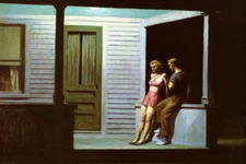 Summer Evening Edward Hopper Couple Porch House Vintage Poster Repro FREE S/H