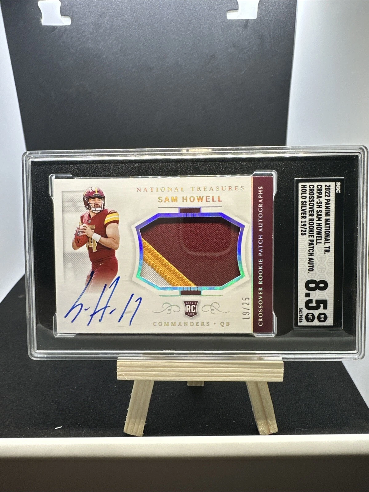 Sam Howell Panini National Treasures Crossover Rookie Patch Autograph #SH Holo Silver