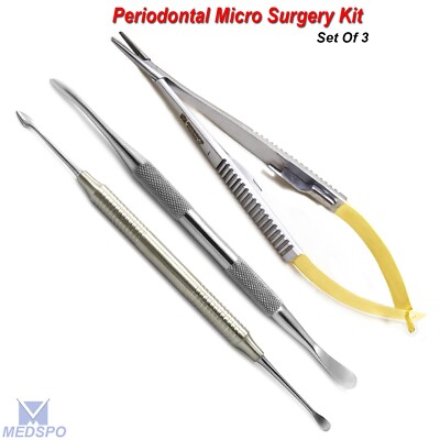 Castroviejo Needle holder Molt 9 Periodontal Micro Surgery Kit Buser Elevator CE