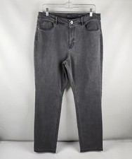 J. Jill Jeans Womens 12 Gray Onyx High Rise Straight Leg Denim 32x30 NWT