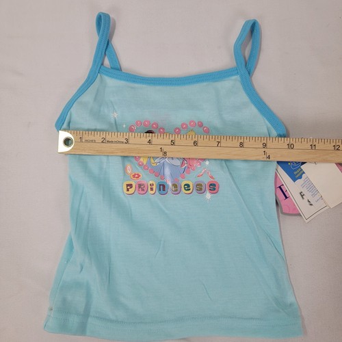Disney Princess 2 piece Pajama Set Tank Shirt Shorts Size 4 / 5 Girl's Blue NEW - Picture 7 of 8