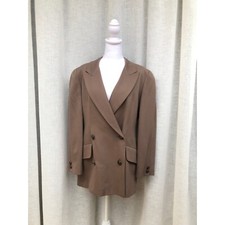Vintage Mirrors of Krizia light brown sand color double breasted wool blazer