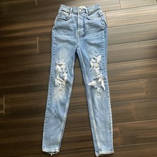 Free People We The Free Jeans Women  s Size 28 High Rise Blue Distressed