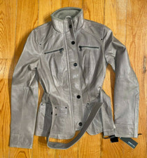 Kenneth Cole: Womens Gray Leather Jacket, Size Xs, New With Tag, Msrp $600