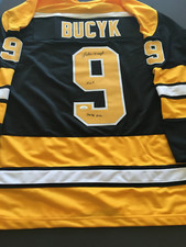JOHN BUCYK AUTO'D CUSTOM JERSEY  "70-72 SCC"- "HOF 1981"  INSCRIPTIONS  J.S.A.