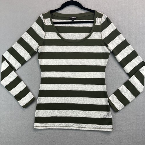 olive green and white striped t shirt