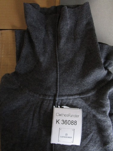 Feel The Piece Sweater Women OS Gray Wool Blend Cashmere Blend Turtleneck Knit - Picture 10 of 10
