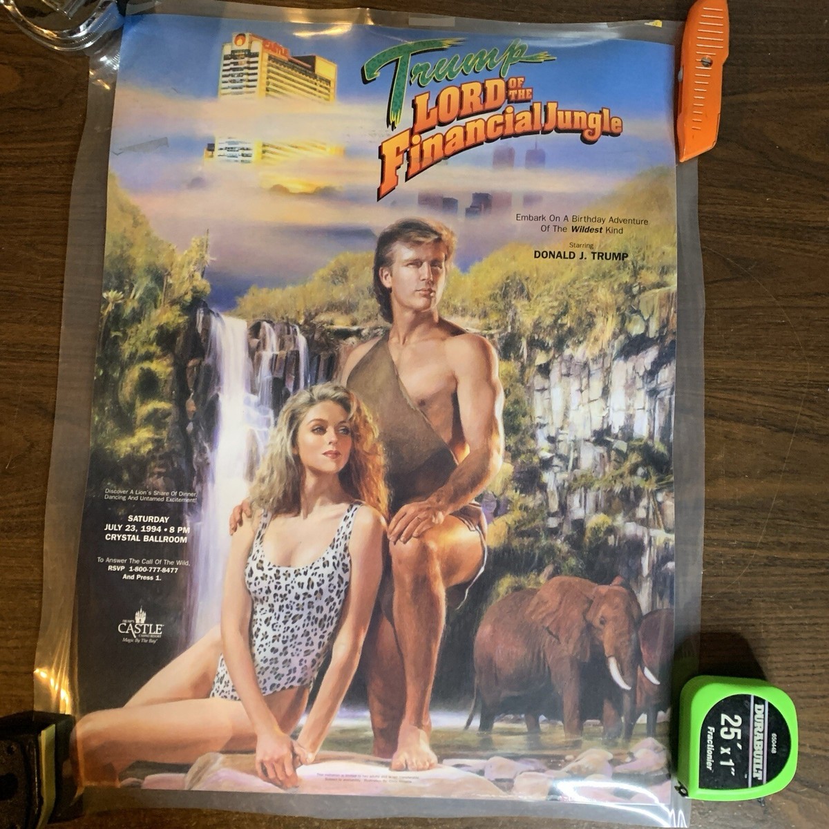 Donald Trump Birthday Trump Castle Poster 1994 Original Laminated