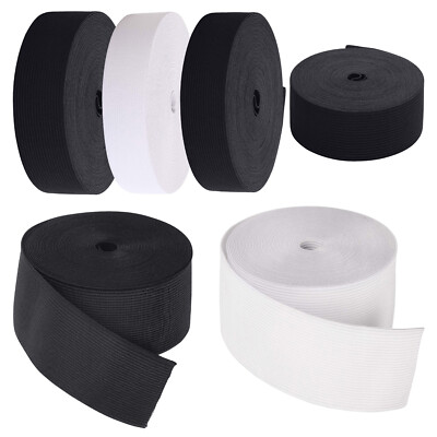 Flachgummi schwarz-weiß stark gewebt 32 mm 38 mm 50 mm 75 mm breit Schneiderei