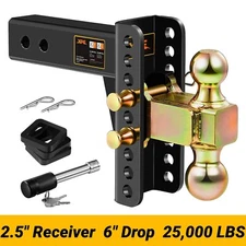XPE Trailer Hitch Fits 2.5 Inch Receiver, 6 Inch Adjustable Drop Hitch, 22000LBS