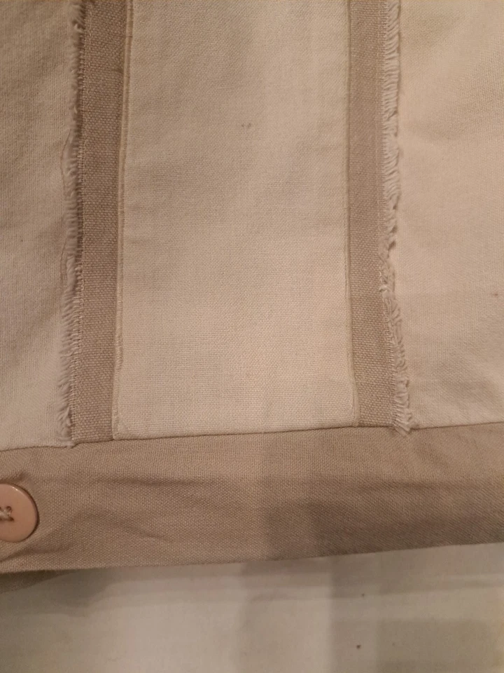 Funda nórdica de algodón pesado caqui deshilachada B&C herrajes restauración derecha REINA Foto 3 de 4