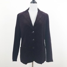 Vintage Century Boston Velvet Jacket Blazer Size 16 Burgundy Wine Union Made