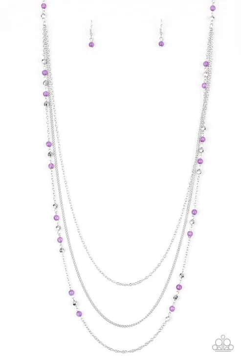 Paparazzi long purple necklace clearance